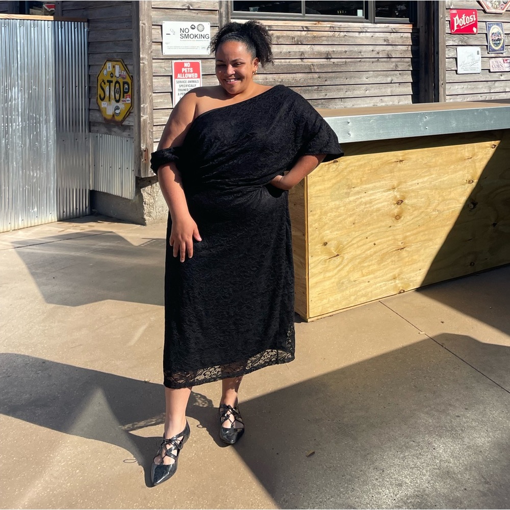 ASOS Curve one should black lace dress